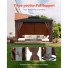 image:imageVEVOR Gazebo Curtains Outdoor Fit 12 x 10 x 67 Gazebos 4Panel Sidewall Gazebo Privacy Curtains with Zippers Outdoor Curtain Replacement for Patio Canopy Only Curtain GrayCoffee