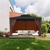image:imageVEVOR Gazebo Curtains Outdoor Fit 12 x 10 x 67 Gazebos 4Panel Sidewall Gazebo Privacy Curtains with Zippers Outdoor Curtain Replacement for Patio Canopy Only Curtain GrayCoffee