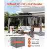 image:imageVEVOR Gazebo Curtains Outdoor Fit 12 x 10 x 67 Gazebos 4Panel Sidewall Gazebo Privacy Curtains with Zippers Outdoor Curtain Replacement for Patio Canopy Only Curtain GrayGray