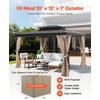 image:imageVEVOR Gazebo Curtains Outdoor Fit 12 x 10 x 67 Gazebos 4Panel Sidewall Gazebo Privacy Curtains with Zippers Outdoor Curtain Replacement for Patio Canopy Only Curtain GrayKhaki