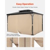 image:imageVEVOR Gazebo Curtains Outdoor Fit 12 x 10 x 67 Gazebos 4Panel Sidewall Gazebo Privacy Curtains with Zippers Outdoor Curtain Replacement for Patio Canopy Only Curtain GrayKhaki