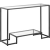 image:imageVEVOR Glass Console Table 394 Inch Entryway Table Modern Rectangle Sofa Table with Tempered Glass Top and Iron Legs Golden Consloe Desk for Living Room Hallway EntrywayBlack