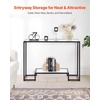 image:imageVEVOR Glass Console Table 394 Inch Entryway Table Modern Rectangle Sofa Table with Tempered Glass Top and Iron Legs Golden Consloe Desk for Living Room Hallway EntrywayBlack