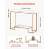 image:imageVEVOR Glass Console Table 394 Inch Entryway Table Modern Rectangle Sofa Table with Tempered Glass Top and Iron Legs Golden Consloe Desk for Living Room Hallway EntrywayGolden