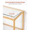 image:imageVEVOR Glass Console Table 394 Inch Entryway Table Modern Rectangle Sofa Table with Tempered Glass Top and Iron Legs Golden Consloe Desk for Living Room Hallway EntrywayGold