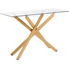 image:imageVEVOR Glass Console Table 394 Inch Entryway Table Modern Rectangle Sofa Table with Tempered Glass Top and Iron Legs Golden Consloe Desk for Living Room Hallway EntrywayGold