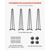 image:imageVEVOR Hairpin Table Legs 18 Black Set of 4 Desk Legs 880lbs Total Load Capacity Hairpin Desk Legs 3 Rods for Bench Desk Dining End Table Chairs Carbon Steel DIY Heavy Duty Furniture Legs20 Inch