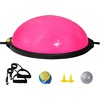 image:imageVEVOR Half Exercise Ball Trainer 2326 inch Balance Ball Trainer 1500lbs Capacity Stability Ball Yoga Ball with Resistance Bands amp Foot Pump Strength Fitness Ball for Home Gym Full Body Workout26 Ripple Pink