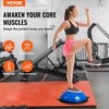 image:imageVEVOR Half Exercise Ball Trainer 2326 inch Balance Ball Trainer 1500lbs Capacity Stability Ball Yoga Ball with Resistance Bands amp Foot Pump Strength Fitness Ball for Home Gym Full Body Workout26 Ripple Blue