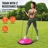 image:imageVEVOR Half Exercise Ball Trainer 2326 inch Balance Ball Trainer 1500lbs Capacity Stability Ball Yoga Ball with Resistance Bands amp Foot Pump Strength Fitness Ball for Home Gym Full Body Workout26 Ripple Pink