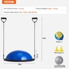 image:imageVEVOR Half Exercise Ball Trainer 2326 inch Balance Ball Trainer 1500lbs Capacity Stability Ball Yoga Ball with Resistance Bands amp Foot Pump Strength Fitness Ball for Home Gym Full Body Workout26 Ripple Blue