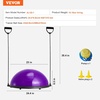 image:imageVEVOR Half Exercise Ball Trainer 2326 inch Balance Ball Trainer 1500lbs Capacity Stability Ball Yoga Ball with Resistance Bands amp Foot Pump Strength Fitness Ball for Home Gym Full Body Workout23 Ripple Purple