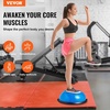 image:imageVEVOR Half Exercise Ball Trainer 2326 inch Balance Ball Trainer 1500lbs Capacity Stability Ball Yoga Ball with Resistance Bands amp Foot Pump Strength Fitness Ball for Home Gym Full Body Workout23 Ripple Blue