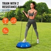 image:imageVEVOR Half Exercise Ball Trainer 2326 inch Balance Ball Trainer 1500lbs Capacity Stability Ball Yoga Ball with Resistance Bands amp Foot Pump Strength Fitness Ball for Home Gym Full Body Workout26 Ripple Blue