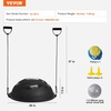 image:imageVEVOR Half Exercise Ball Trainer 2326 inch Balance Ball Trainer 1500lbs Capacity Stability Ball Yoga Ball with Resistance Bands amp Foot Pump Strength Fitness Ball for Home Gym Full Body Workout26 Waterflow Black