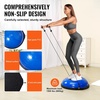 image:imageVEVOR Half Exercise Ball Trainer 2326 inch Balance Ball Trainer 1500lbs Capacity Stability Ball Yoga Ball with Resistance Bands amp Foot Pump Strength Fitness Ball for Home Gym Full Body Workout26 Ripple Blue