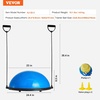 image:imageVEVOR Half Exercise Ball Trainer 2326 inch Balance Ball Trainer 1500lbs Capacity Stability Ball Yoga Ball with Resistance Bands amp Foot Pump Strength Fitness Ball for Home Gym Full Body Workout23 Ripple Blue