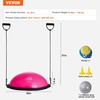 image:imageVEVOR Half Exercise Ball Trainer 2326 inch Balance Ball Trainer 1500lbs Capacity Stability Ball Yoga Ball with Resistance Bands amp Foot Pump Strength Fitness Ball for Home Gym Full Body Workout26 Ripple Pink