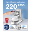 image:imageVEVOR Ice Crusher Machine 220lbs Per Hour Electric 4 Blades Snow Cone Maker Stainless Steel Shaved Ice Machine with Bowl and Cover 300W 2000RPM IceShaver for Home and Commercial Use SilverSilver