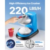 image:imageVEVOR Ice Crusher Machine 220lbs Per Hour Electric 4 Blades Snow Cone Maker Stainless Steel Shaved Ice Machine with Bowl and Cover 300W 2000RPM IceShaver for Home and Commercial Use SilverBlue