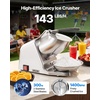 image:imageVEVOR Ice Crusher Machine 286lbs Per Hour Electric 4 Blades Snow Cone Maker Stainless Steel Shaved Ice Machine with Bowl and Cover 300W 2000RPM IceShaver for Home and Commercial Use BlueSliver