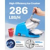 image:imageVEVOR Ice Crusher Machine 286lbs Per Hour Electric 4 Blades Snow Cone Maker Stainless Steel Shaved Ice Machine with Bowl and Cover 300W 2000RPM IceShaver for Home and Commercial Use BlueBlue