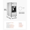 image:imageVEVOR Ice Dispenser Ice Storage Bin with 180 Lbs Storage Capacity 20 LbsMin Automatic Ice Dispensing with Crusher Height Adjustable Feet for Commercial Ice Maker Machine Restaurant and Hotel