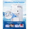 image:imageVEVOR Ice Shaver Machine Electric Snow Cone Machine 265 LBSH Shaved Ice Machine 250W Ice Crusher Triple Blades Tabletop Shaved Ice Maker with Adjustable Fineness for Home and Commercial UseWhite