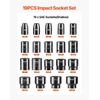 image:imageVEVOR Impact Socket Set 12 Inches 26 Piece Deep Sockets 6Point Rugged Construction CrV 12 Inches Drive Socket Set Impact Metric 10mm  36mm with a Storage Cage12 19PCS
