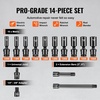 image:imageVEVOR Impact Socket Set 12 Inches 26 Piece Deep Sockets 6Point Rugged Construction CrV 12 Inches Drive Socket Set Impact Metric 10mm  36mm with a Storage Cage38 14PCS Universal CRMO