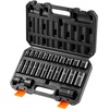 image:imageVEVOR Impact Socket Set 12 Inches 26 Piece Deep Sockets 6Point Rugged Construction CrV 12 Inches Drive Socket Set Impact Metric 10mm  36mm with a Storage Cage38 25PCS CRMO