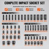 image:imageVEVOR Impact Socket Set 12 Inches 26 Piece Deep Sockets 6Point Rugged Construction CrV 12 Inches Drive Socket Set Impact Metric 10mm  36mm with a Storage Cage12  38 59PCS CRMO