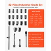 image:imageVEVOR Impact Socket Set 12 Inches 26 Piece Deep Sockets 6Point Rugged Construction CrV 12 Inches Drive Socket Set Impact Metric 10mm  36mm with a Storage Cage34 22PCS