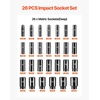 image:imageVEVOR Impact Socket Set 12 Inches 26 Piece Deep Sockets 6Point Rugged Construction CrV 12 Inches Drive Socket Set Impact Metric 10mm  36mm with a Storage Cage12 26PCS