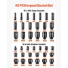 image:imageVEVOR Impact Socket Set 12 Inches 26 Piece Deep Sockets 6Point Rugged Construction CrV 12 Inches Drive Socket Set Impact Metric 10mm  36mm with a Storage Cage12 43PCS CRMO
