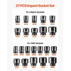 image:imageVEVOR Impact Socket Set 12 Inches 26 Piece Deep Sockets 6Point Rugged Construction CrV 12 Inches Drive Socket Set Impact Metric 10mm  36mm with a Storage Cage34 27PCS