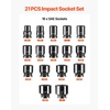 image:imageVEVOR Impact Socket Set 34 Inches 29 Piece Impact Sockets 6Point Sockets Rugged Construction CRM0 34 Inches Drive Socket Set Impact SAE 34 inch  212 inch with a Storage Cage34 21PCS