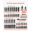 image:imageVEVOR Impact Socket Set 34 Inches 29 Piece Impact Sockets 6Point Sockets Rugged Construction CRM0 34 Inches Drive Socket Set Impact SAE 34 inch  212 inch with a Storage Cage38 50 PCS