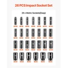 image:imageVEVOR Impact Socket Set 34 Inches 29 Piece Impact Sockets 6Point Sockets Rugged Construction CRM0 34 Inches Drive Socket Set Impact SAE 34 inch  212 inch with a Storage Cage12 26PCS