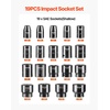image:imageVEVOR Impact Socket Set 34 Inches 29 Piece Impact Sockets 6Point Sockets Rugged Construction CRM0 34 Inches Drive Socket Set Impact SAE 34 inch  212 inch with a Storage Cage12 19PCS
