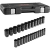 image:imageVEVOR Impact Socket Set 34 Inches 29 Piece Impact Sockets 6Point Sockets Rugged Construction CRM0 34 Inches Drive Socket Set Impact SAE 34 inch  212 inch with a Storage Cage12 26PCS