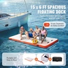 image:imageVEVOR Inflatable Floating Dock Inflatable Dock Platform NonSlip Air Dock Platform with Portable Carrying Bag amp Detachable Ladder Floating Platform Island Raft for Pool Beach Ocean15 x 6 FT