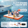 image:imageVEVOR Inflatable Floating Dock Inflatable Dock Platform NonSlip Air Dock Platform with Portable Carrying Bag amp Detachable Ladder Floating Platform Island Raft for Pool Beach Ocean8 x 5 FT