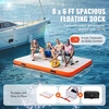 image:imageVEVOR Inflatable Floating Dock Inflatable Dock Platform NonSlip Air Dock Platform with Portable Carrying Bag amp Detachable Ladder Floating Platform Island Raft for Pool Beach Ocean8 x 6 FT