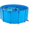 image:imageVEVOR KOI Aquarium Tank Above Ground Fish Pond 127 Gallon Foldable Canvas Fish Pool Pond with Clear Viewing Panel OutdoorIndoor No Dig Turtle Goldfish Pond with 304SS Frame and Drain ValveRoundBlue