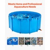 image:imageVEVOR KOI Aquarium Tank Above Ground Fish Pond 127 Gallon Foldable Canvas Fish Pool Pond with Clear Viewing Panel OutdoorIndoor No Dig Turtle Goldfish Pond with 304SS Frame and Drain ValveRoundBlue
