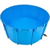 image:imageVEVOR KOI Aquarium Tank Above Ground Fish Pond 127 Gallon Foldable Canvas Fish Pool Pond with Clear Viewing Panel OutdoorIndoor No Dig Turtle Goldfish Pond with 304SS Frame and Drain ValveRoundBlue