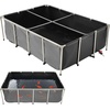 image:imageVEVOR KOI Aquarium Tank Above Ground Fish Pond 127 Gallon Foldable Canvas Fish Pool Pond with Clear Viewing Panel OutdoorIndoor No Dig Turtle Goldfish Pond with 304SS Frame and Drain ValveWith Clear Panel