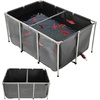 image:imageVEVOR KOI Aquarium Tank Above Ground Fish Pond 127 Gallon Foldable Canvas Fish Pool Pond with Clear Viewing Panel OutdoorIndoor No Dig Turtle Goldfish Pond with 304SS Frame and Drain ValveWith Clear Panel