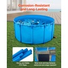 image:imageVEVOR KOI Aquarium Tank Above Ground Fish Pond 127 Gallon Foldable Canvas Fish Pool Pond with Clear Viewing Panel OutdoorIndoor No Dig Turtle Goldfish Pond with 304SS Frame and Drain ValveRoundBlue